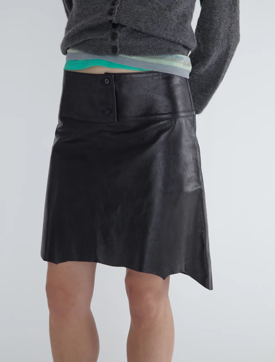 [38]팔로마울 Rietti 레더 스커트 상품이미지1