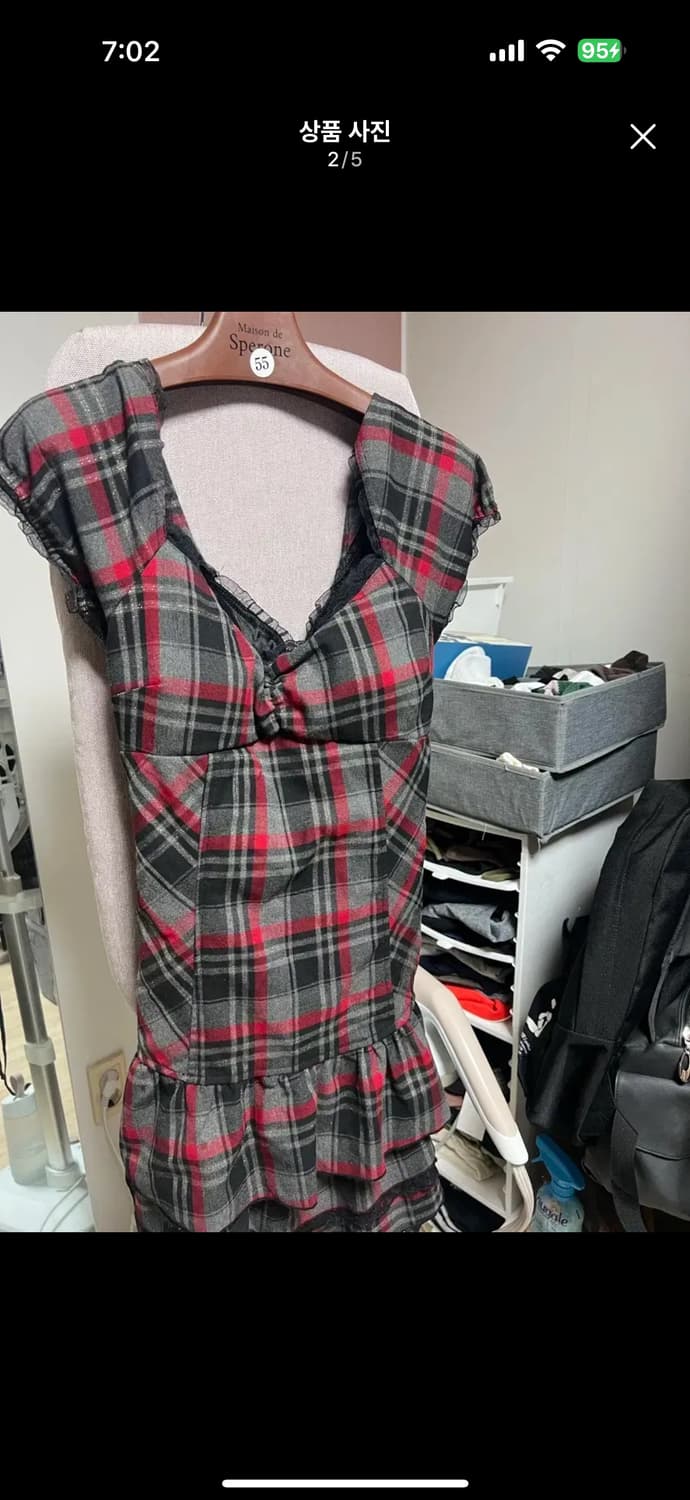 세실맥비 체크 코르셋 원피스 상품이미지2