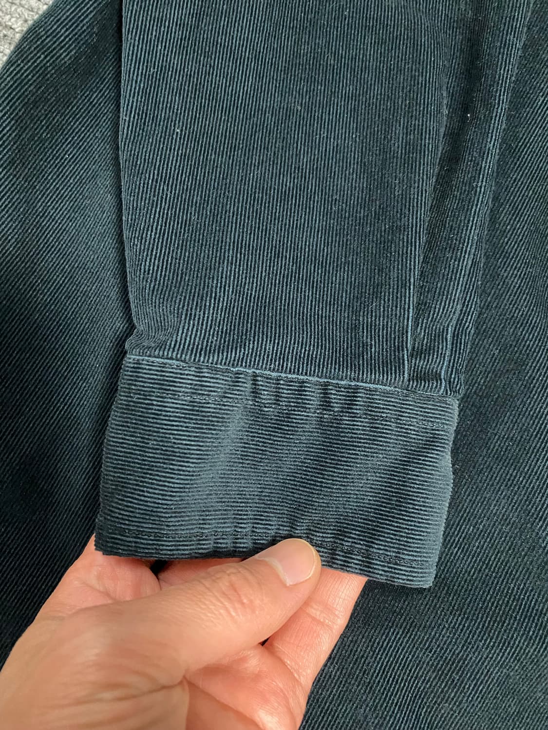 급처! 최신형 QR택 폴로 코듀로이 셔츠 딥그린 컬러 입니다 상품이미지7