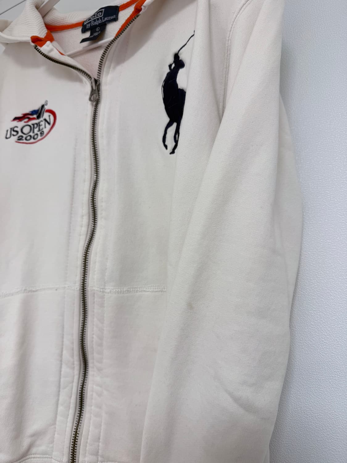 빅포니 화이트 후드집업 L 상품이미지5