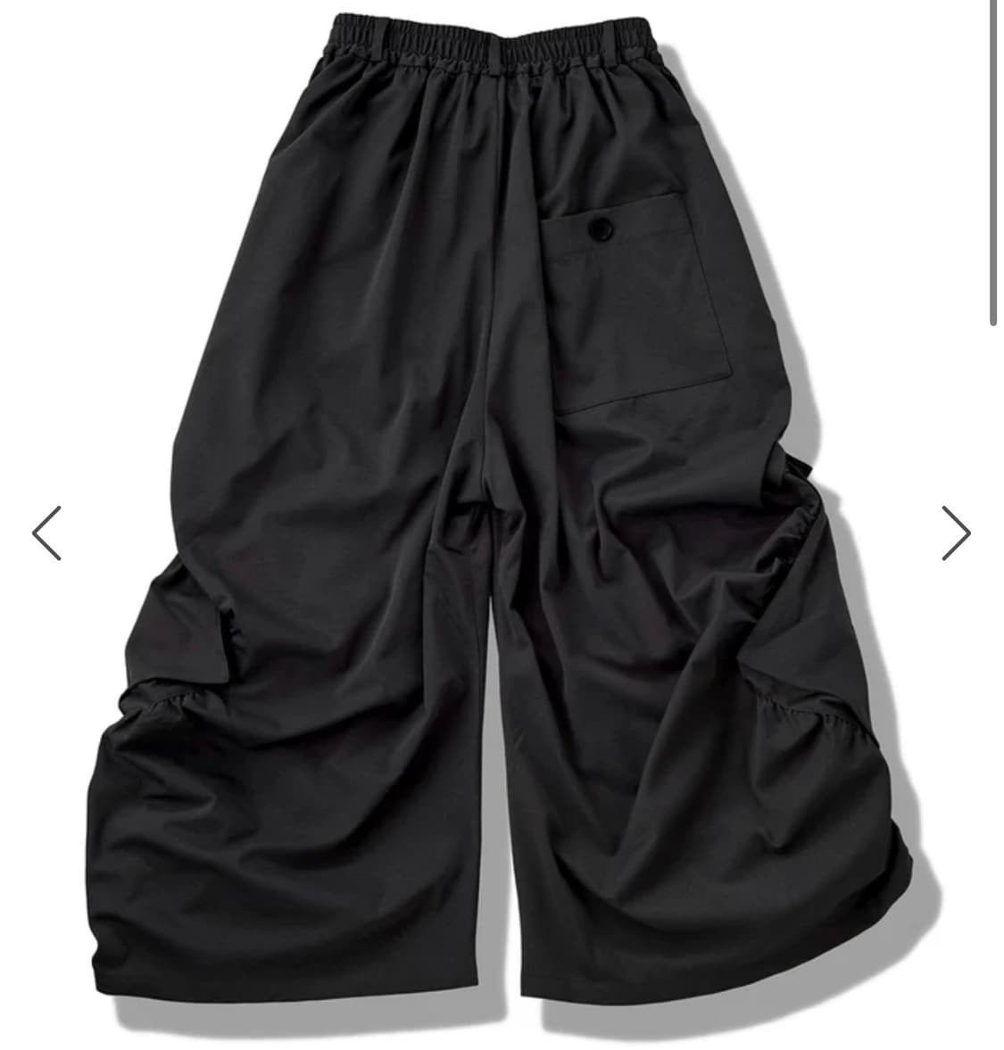 No id Side Gather Wide Cargo PT (Black)  상품이미지2