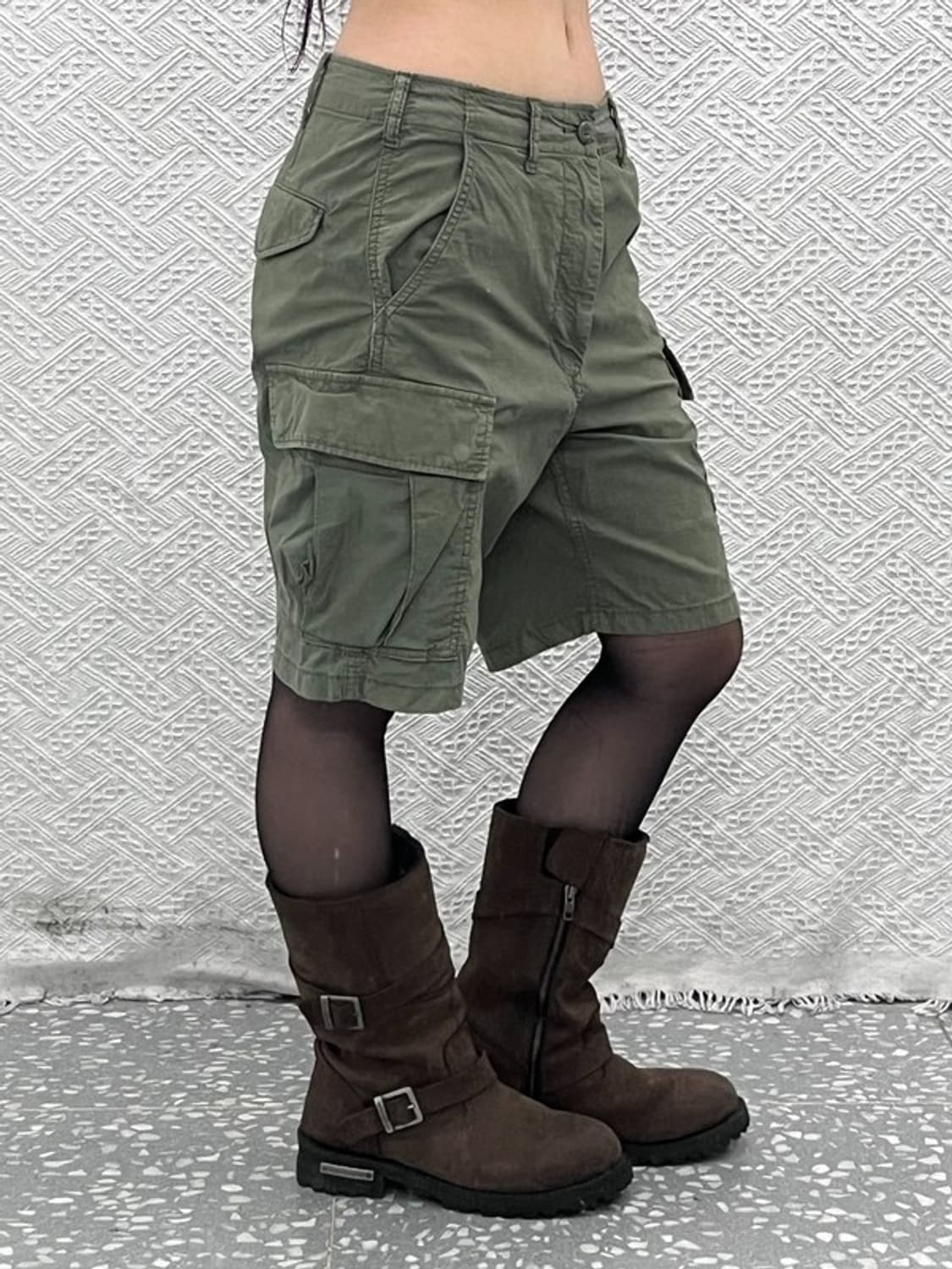 유니클로 빈티지 스트릿 말차카키 카고 반바지 S C11006 상품이미지1