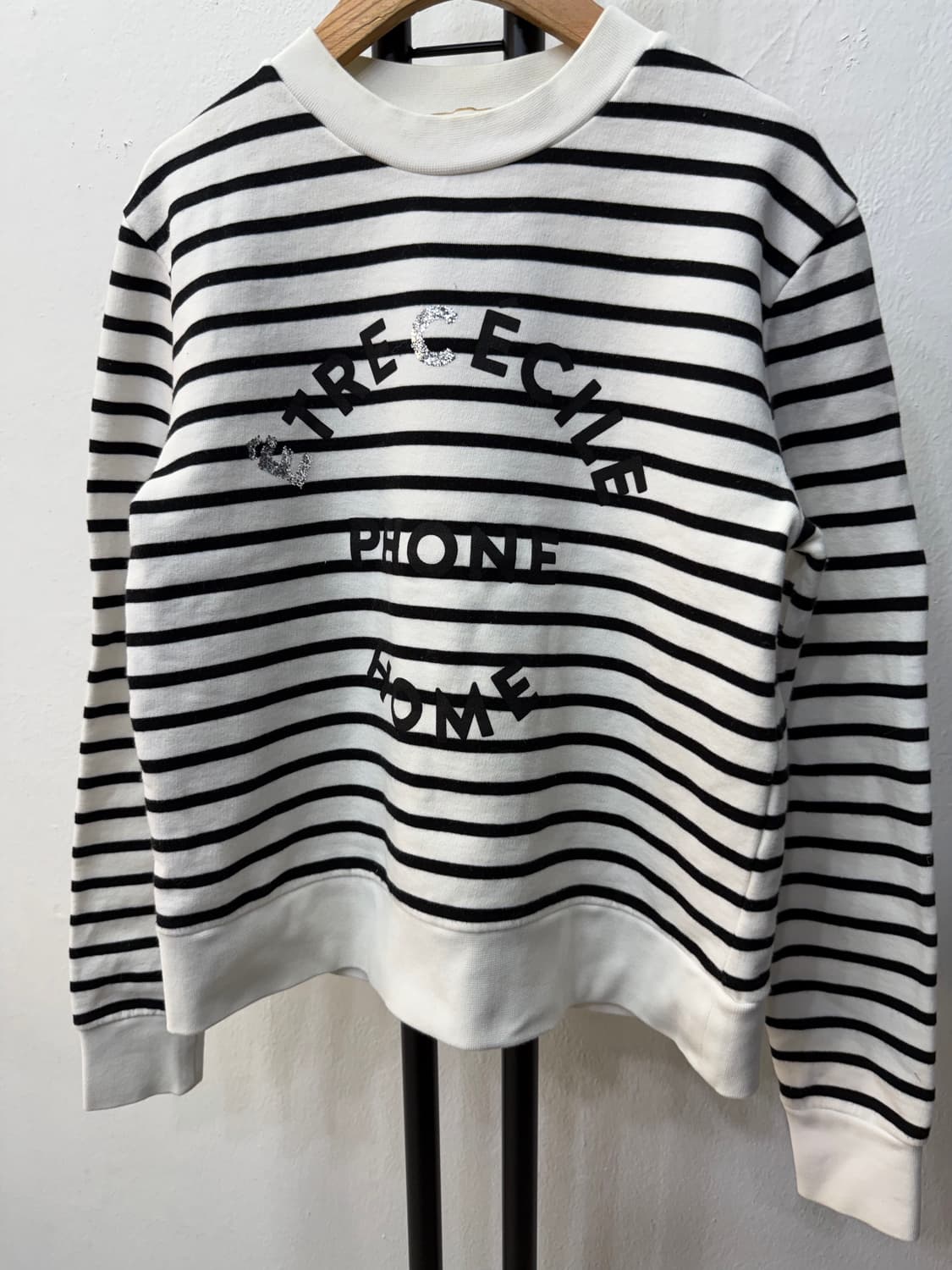 정품) 에뜨르 세실 스트라이프 패턴 맨투맨 S 상품이미지3