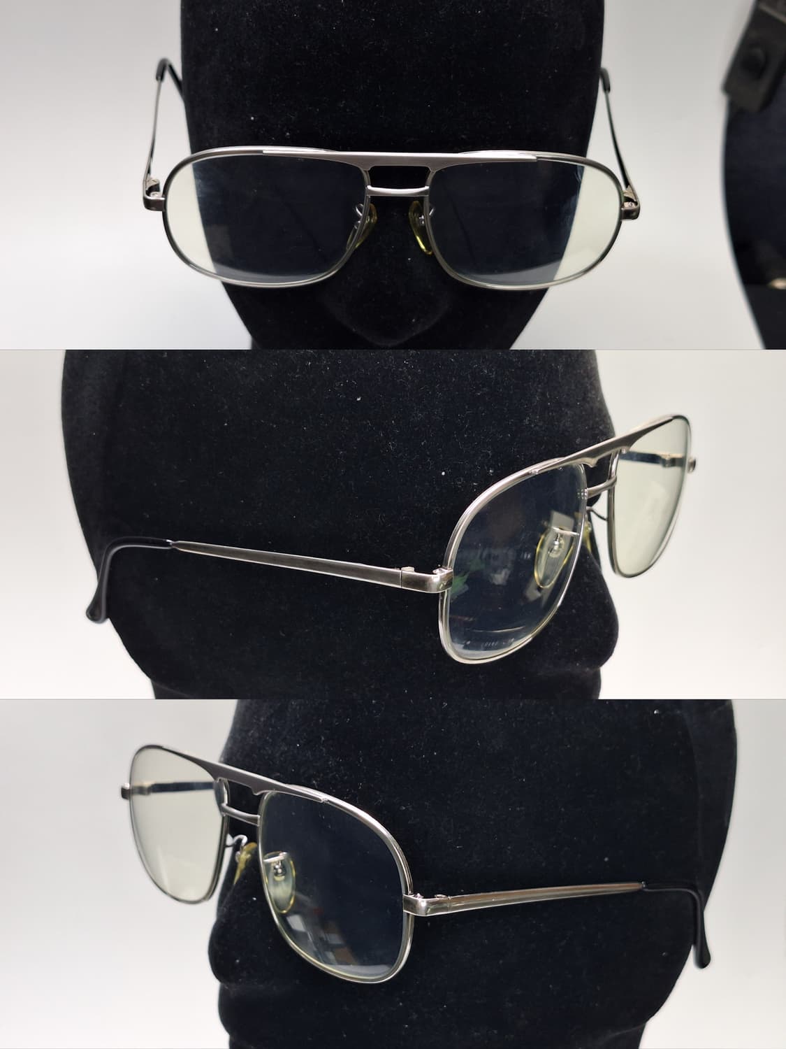 80s 일본제 빈티지 데드스톡 미사용/실버 투브릿지 안경테 140mm 상품이미지6