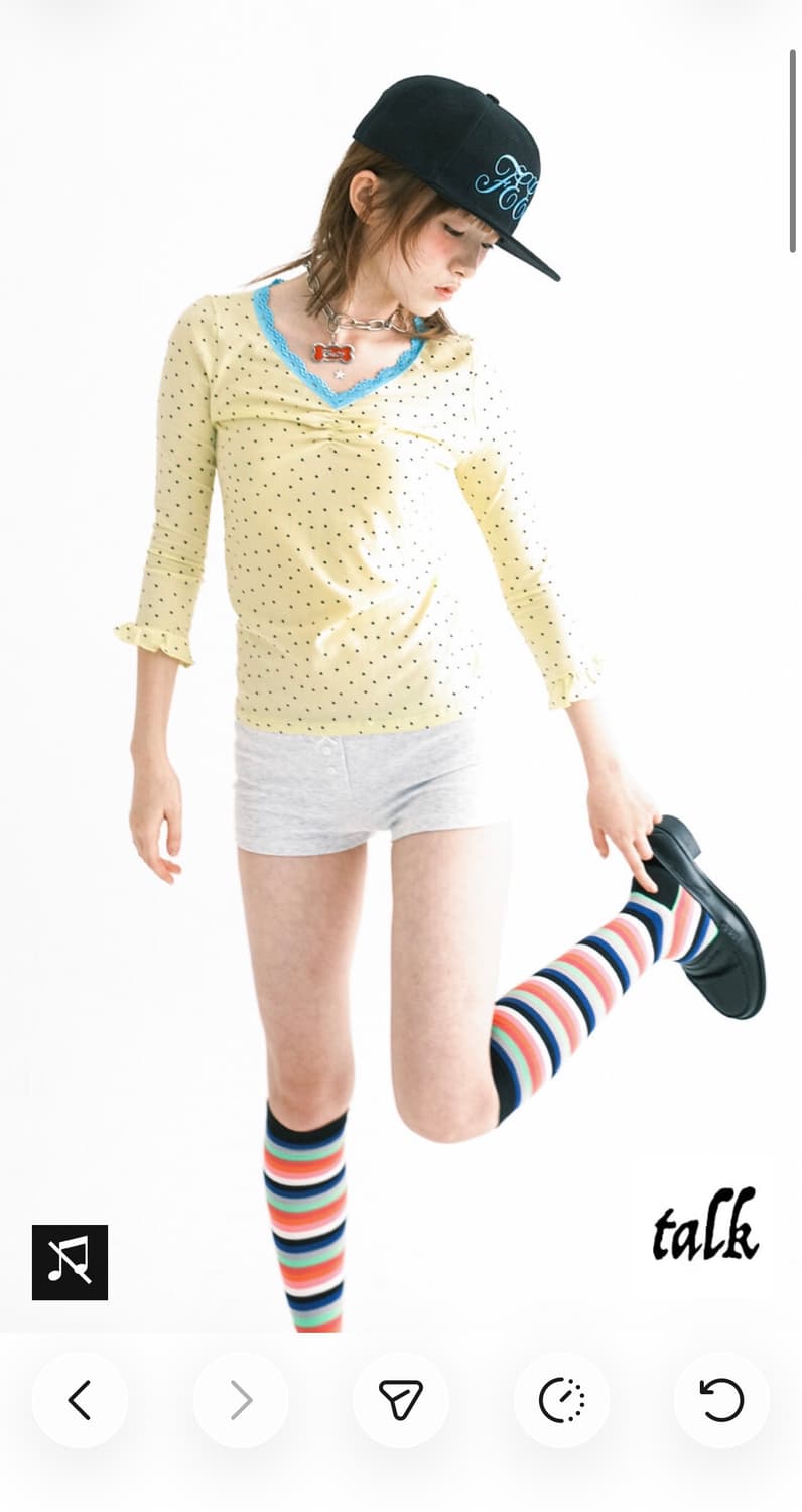 mini heart lace top (lemon) 상품이미지1