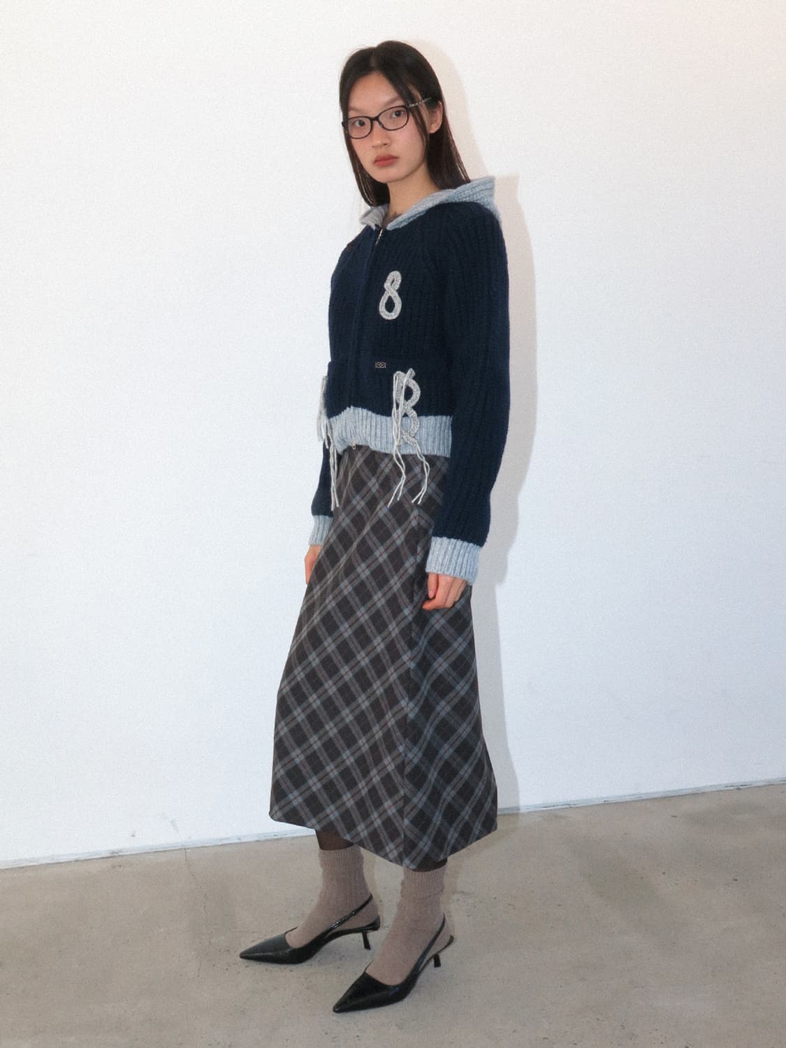 기준 kijun 크로셰 니트 후드 자켓 상품이미지5