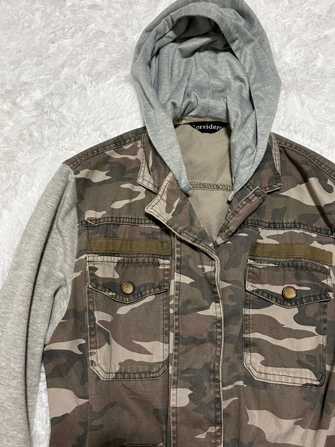 y2k camo sweat hood zip-up 상품이미지3