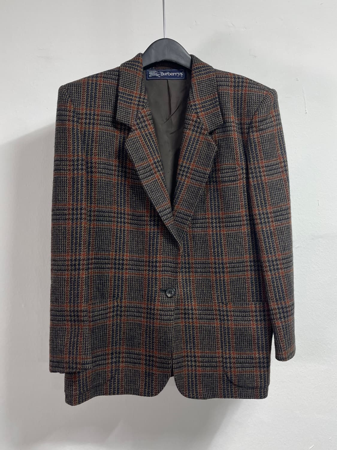 90s 버버리 우먼스 체크 싱글 울 블레이저 (on.525) 상품이미지1