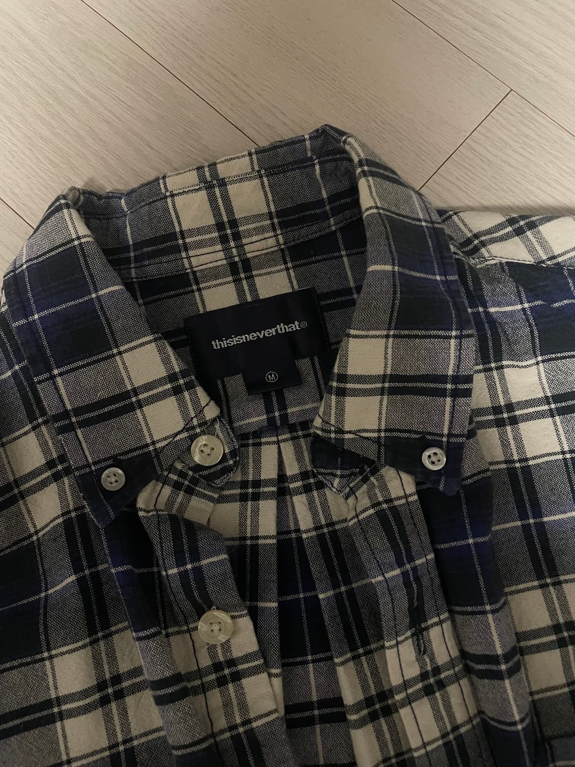 디스이즈네버댓 플란넬 셔츠 (네이비) M 상품이미지3