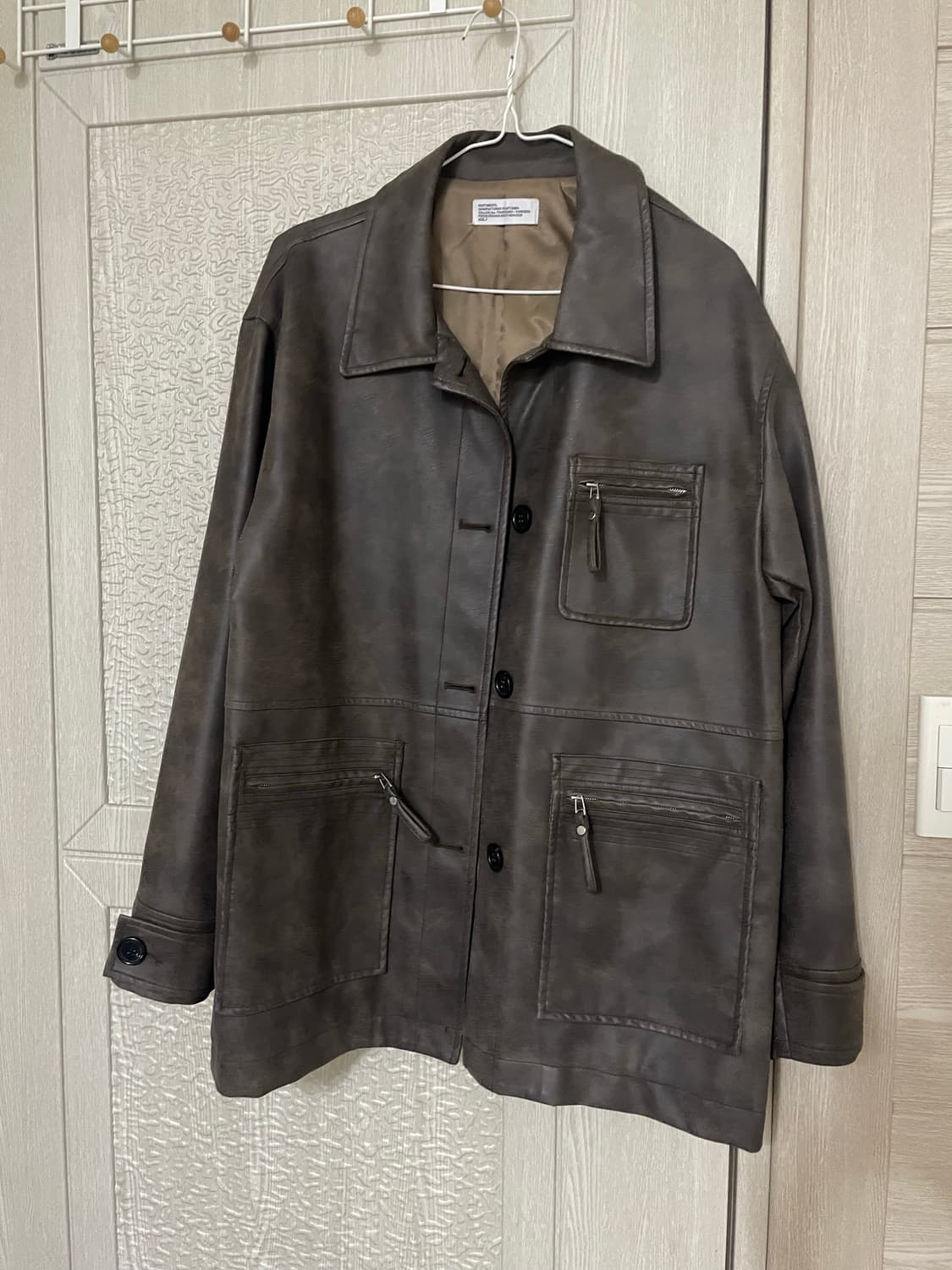Washed Leather Car Coat 상품이미지3