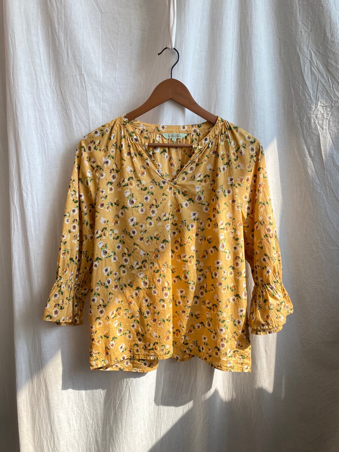 옐로우 플라워 7부블라우스(L) 상품이미지3
