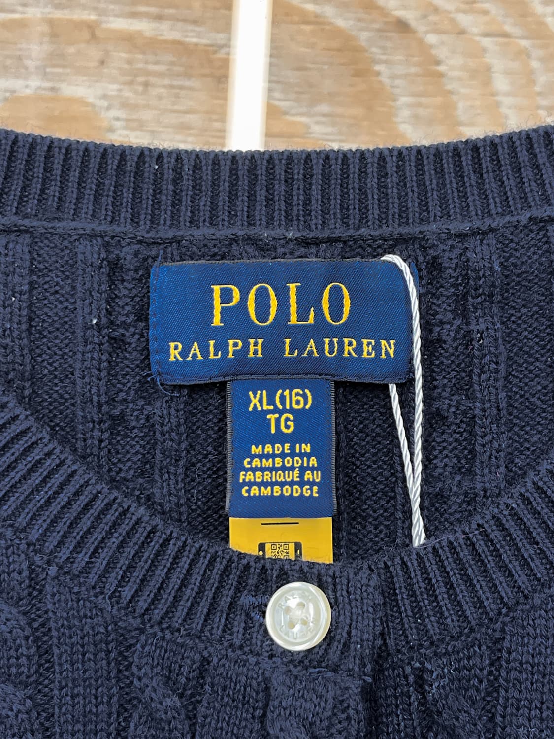 폴로 랄프 로렌 QR 라벨 케이블 가디건 상품이미지4