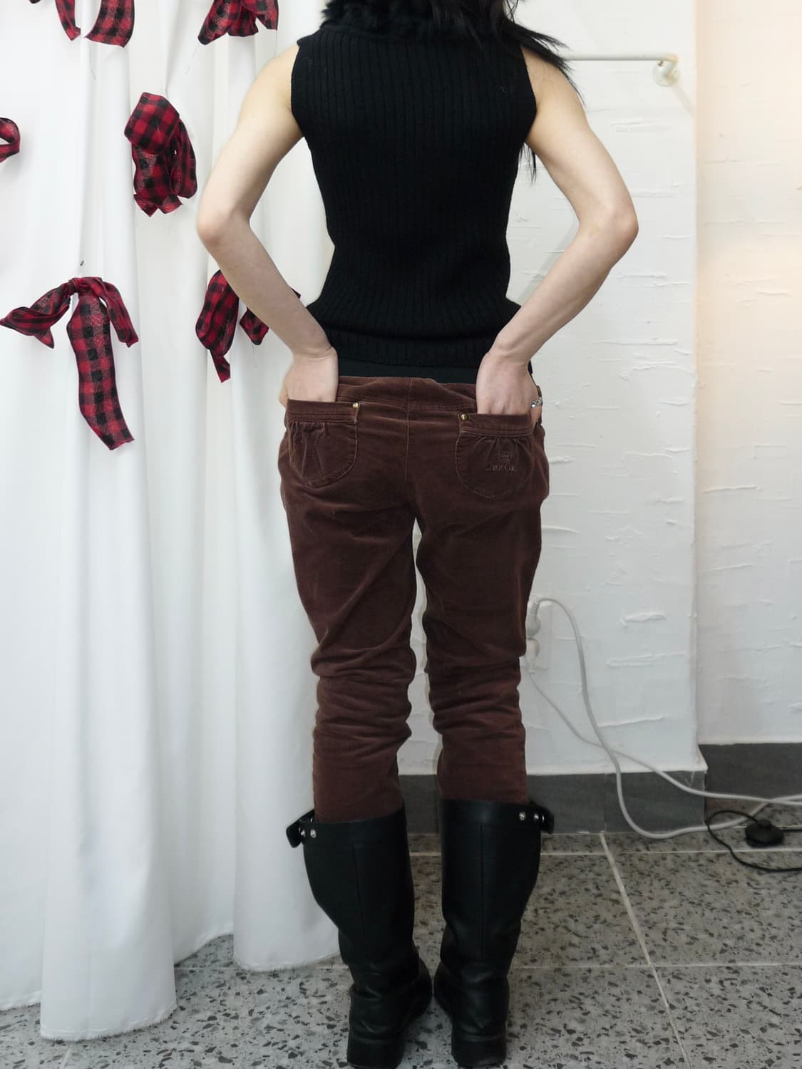 fur black knit sleeveless 상품이미지4