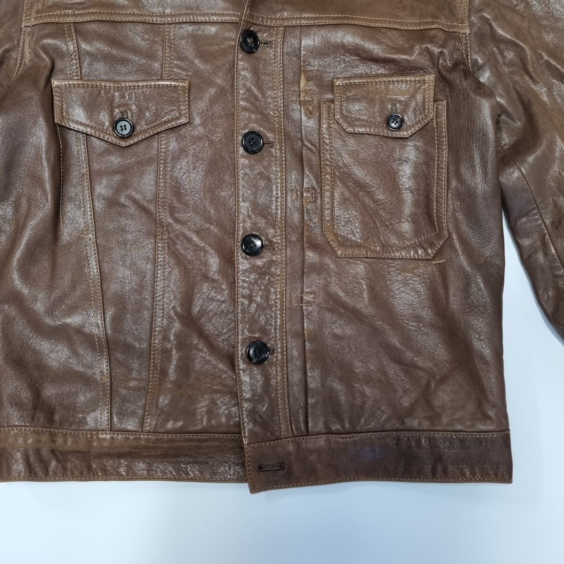 CY Choi 브라운 레더자켓  상품이미지5