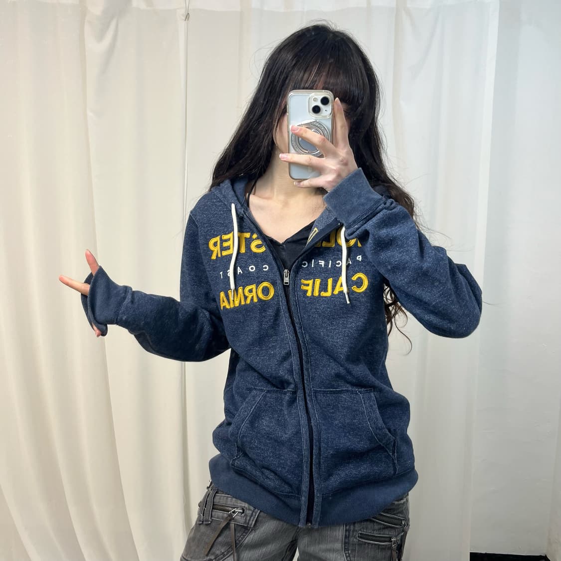 Hollister Navy Zip Hoodie 상품이미지2