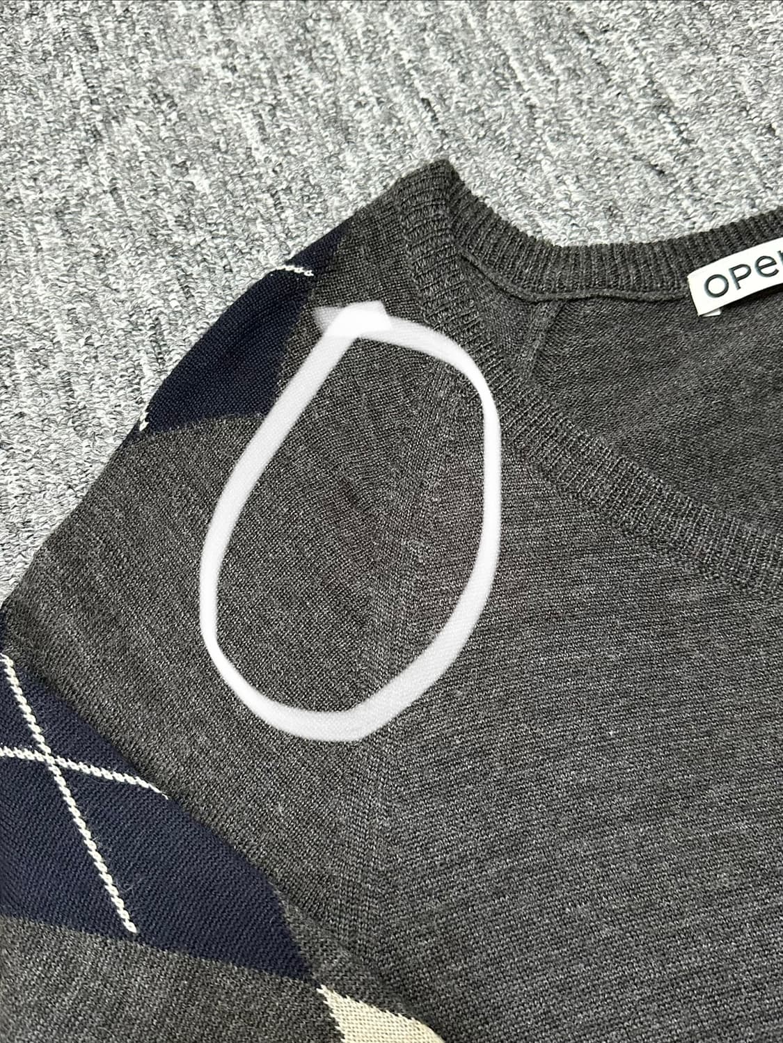 Open yy 오픈와이와이 아가일 v넥 니트 ARGYLE V-NECK 상품이미지6