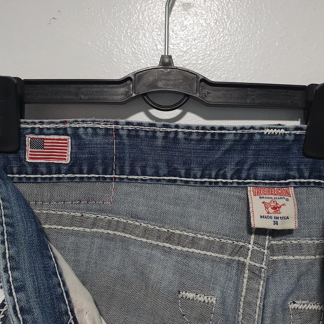 34인치) 트루릴리전 USA 베키 슈퍼 티 U 스티치 데님 팬츠 연청 상품이미지5