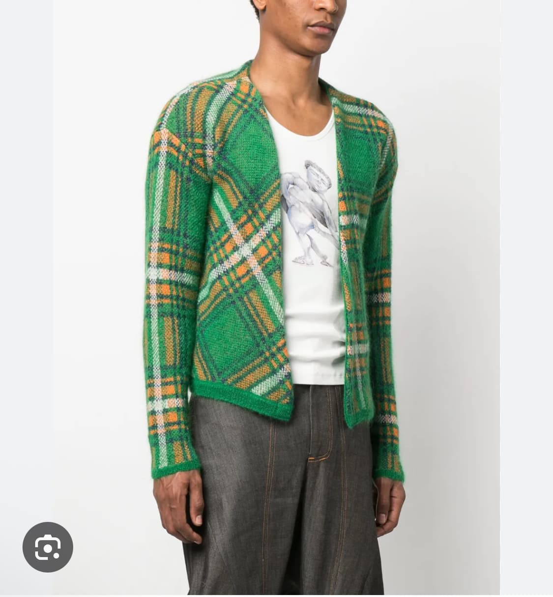 Erl 체크 크롭 가디건 m 상품이미지2