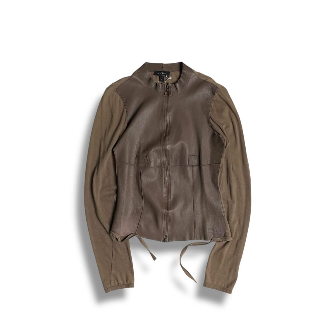 QUBHA 레더 져지 스트랩 포인트 자켓 (italy)   상품이미지1