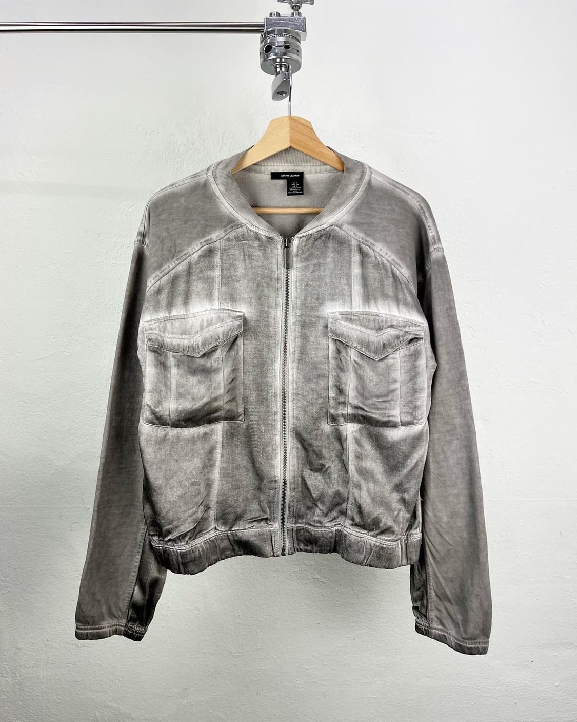 DKNY 그레이 워시드 레이온 코튼 블루종 자켓  상품이미지1