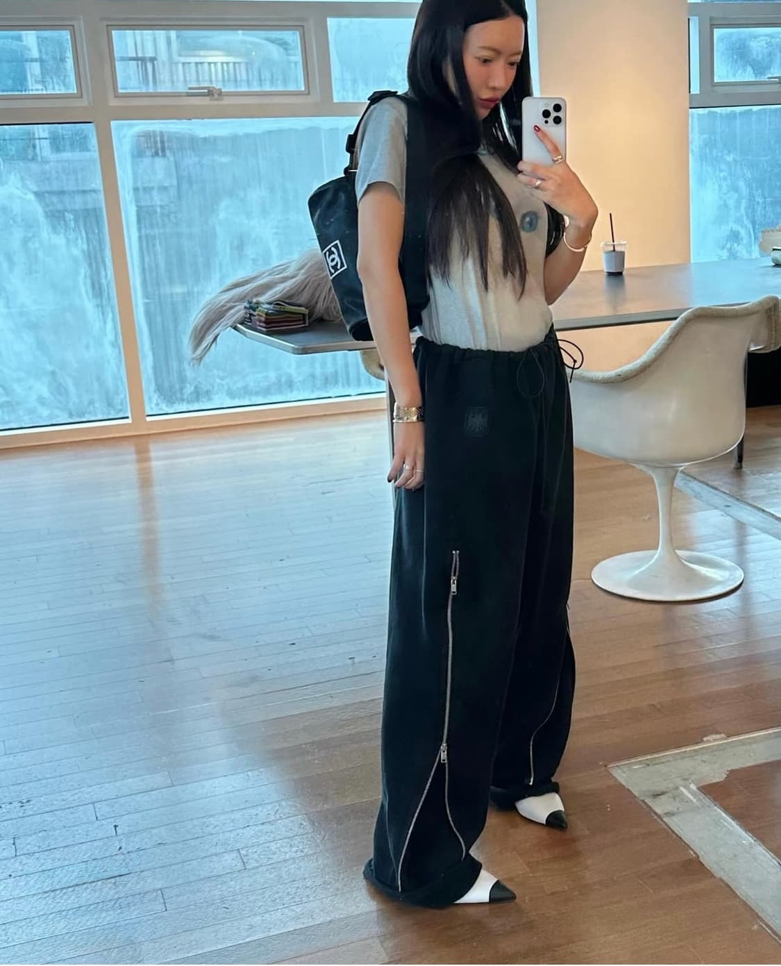 프랙티컬앤리얼스틱 블랙 지퍼 팬츠 os 상품이미지2