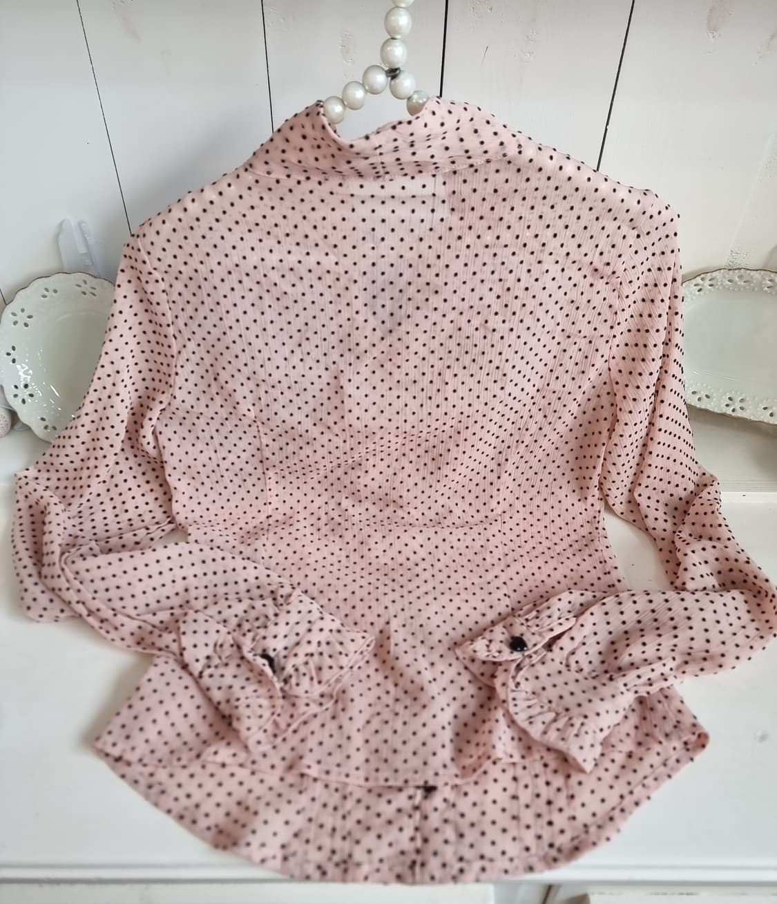 LIZ LISA 핑크 도트 리본 블라우스 상품이미지4