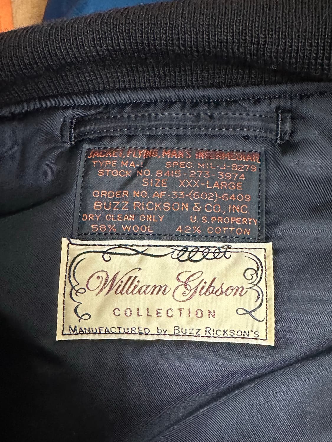 버즈릭슨 윌리엄깁슨 MA-1 블랙 BR15414 3XL 새상품 상품이미지2