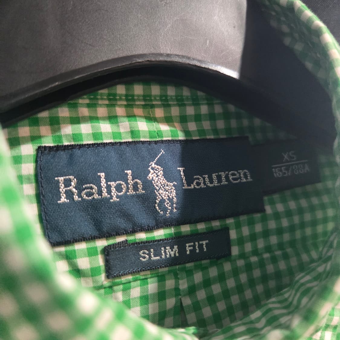 폴로 랄프로렌 여성 슬림핏 그린 깅엄체크 셔츠 상품이미지5