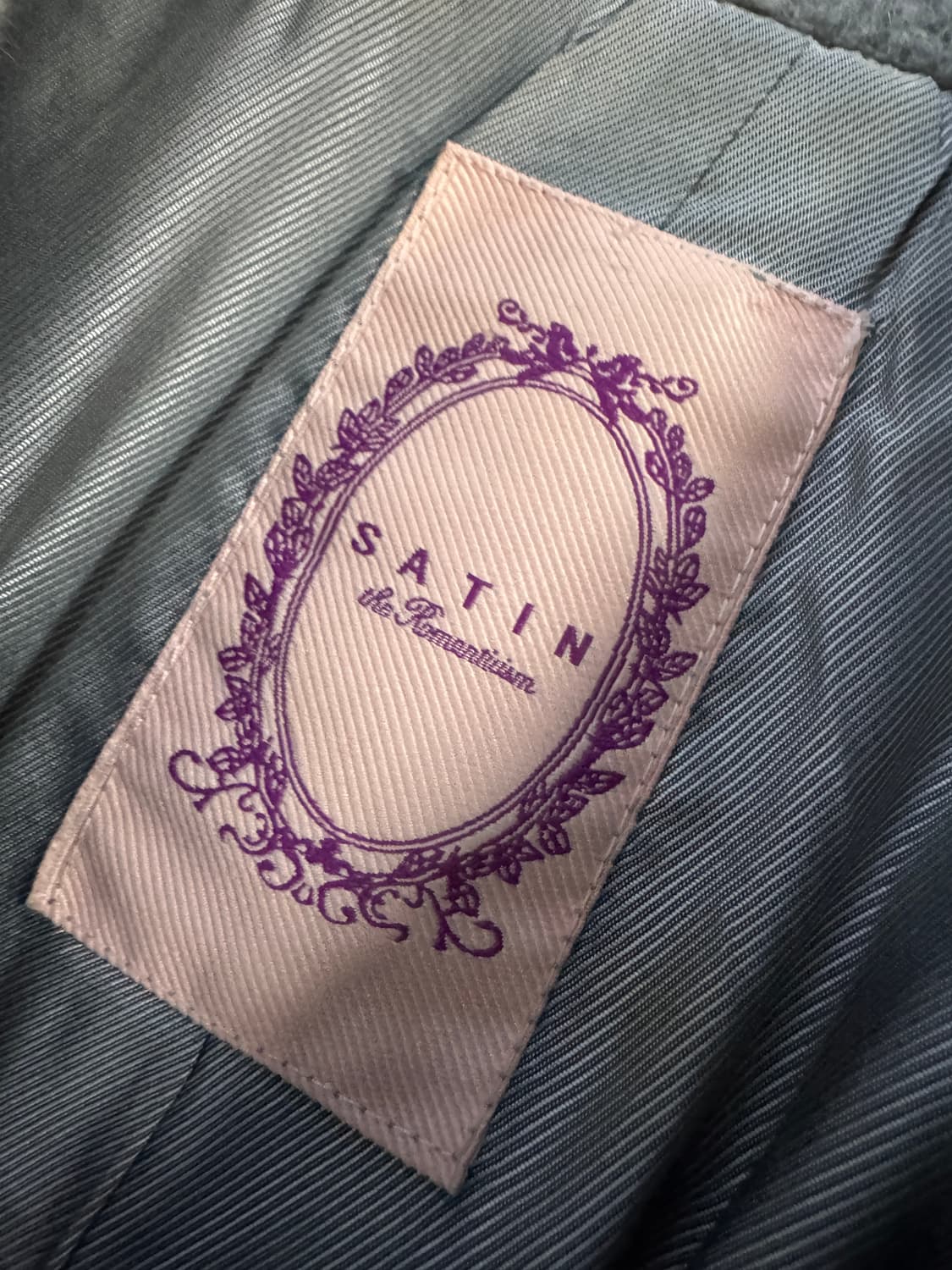 희귀!! 여성 샤틴 Satin 긱시크 알파카 더블 울 코트 그레이 55 상품이미지3