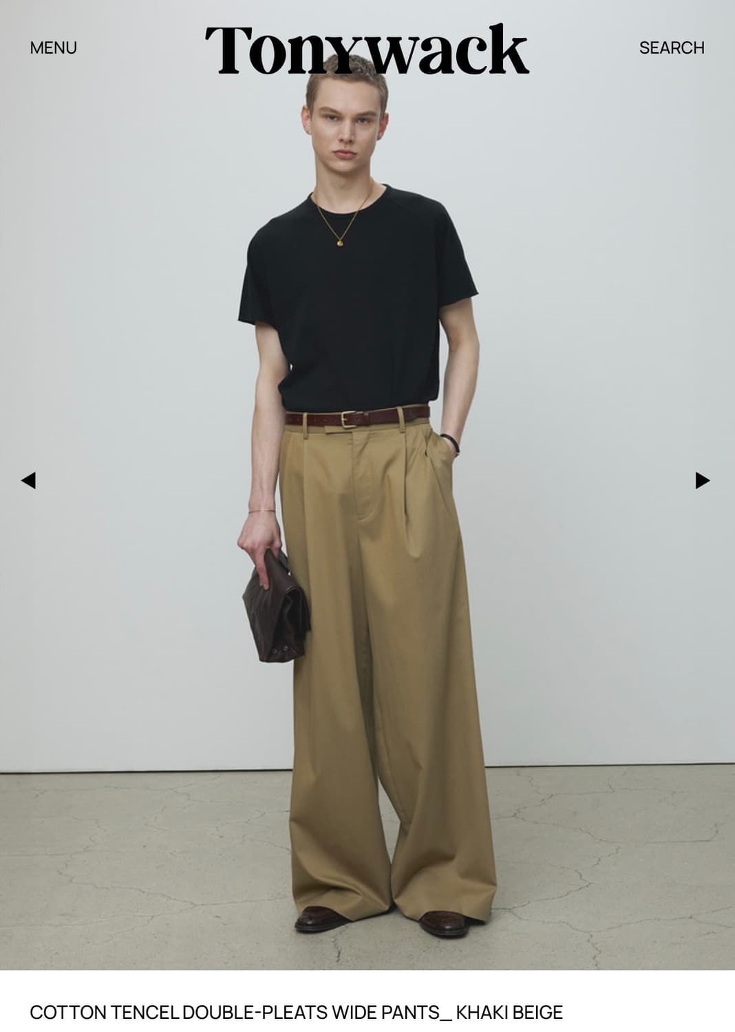 [30] 토니웩 코튼 텐셀 더블 플리츠 팬츠 상품이미지2