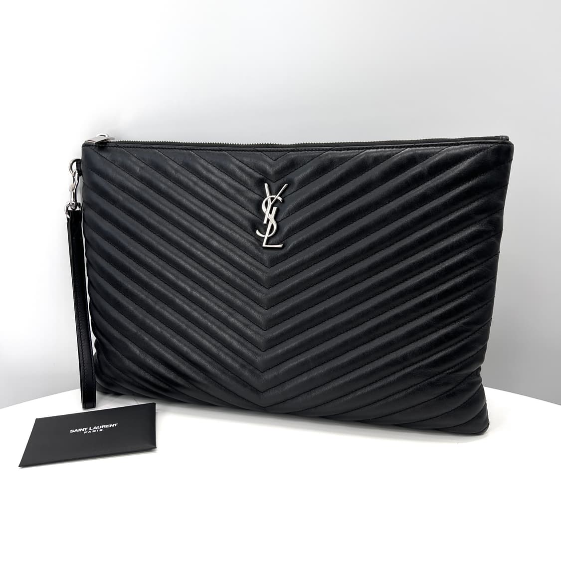 생로랑 마틀라세 여성 클러치백 블랙 라지 (440222) 상품이미지1