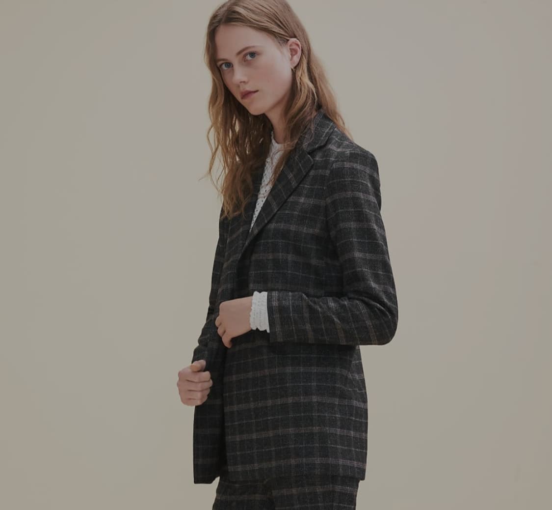 마쥬 간절기 체크 자켓 36사이즈 상품이미지3