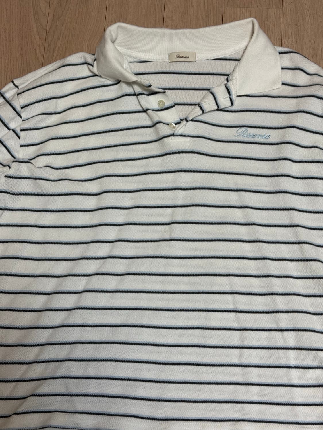 리본빛 스트라이프 피케 스카이블루 RBB Striped pk shirt 상품이미지3