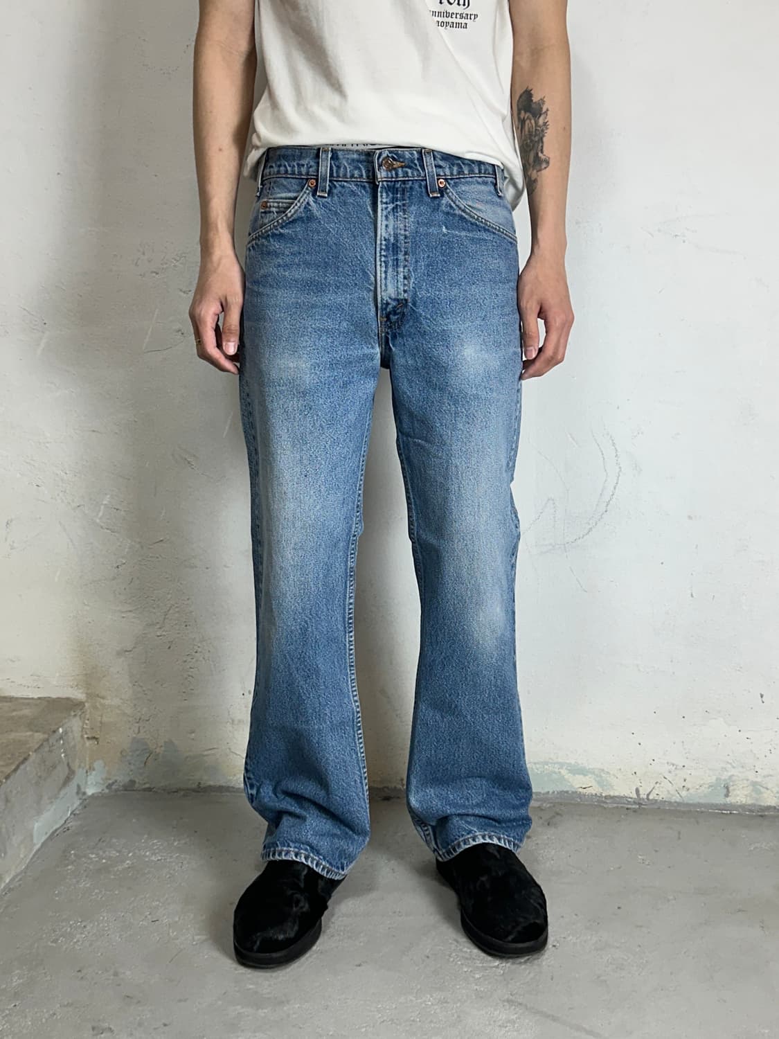 90's USA Made 빈티지 리바이스 517 오렌지탭 부츠컷 데님 상품이미지3
