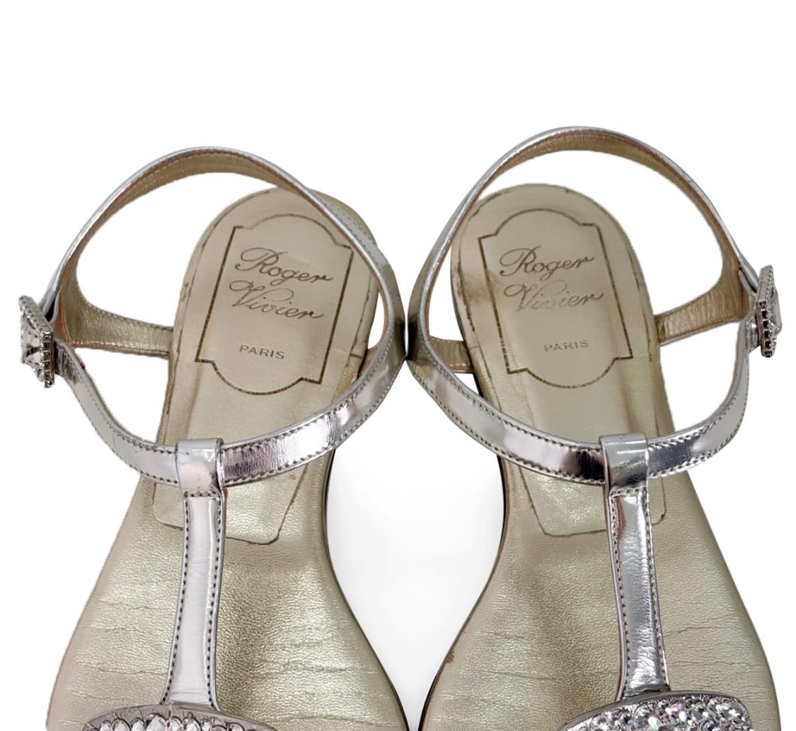 [34.5] 로저비비에 여성 비키비브 크리스탈 스트라스 샌들 뮬 골드 상품이미지9