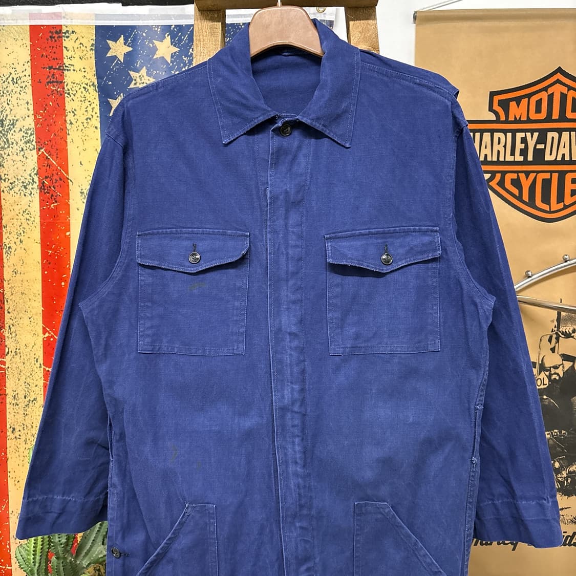 80~90s 프렌치 워크웨어 코튼트윌 커버올 점프수트 N983 상품이미지3