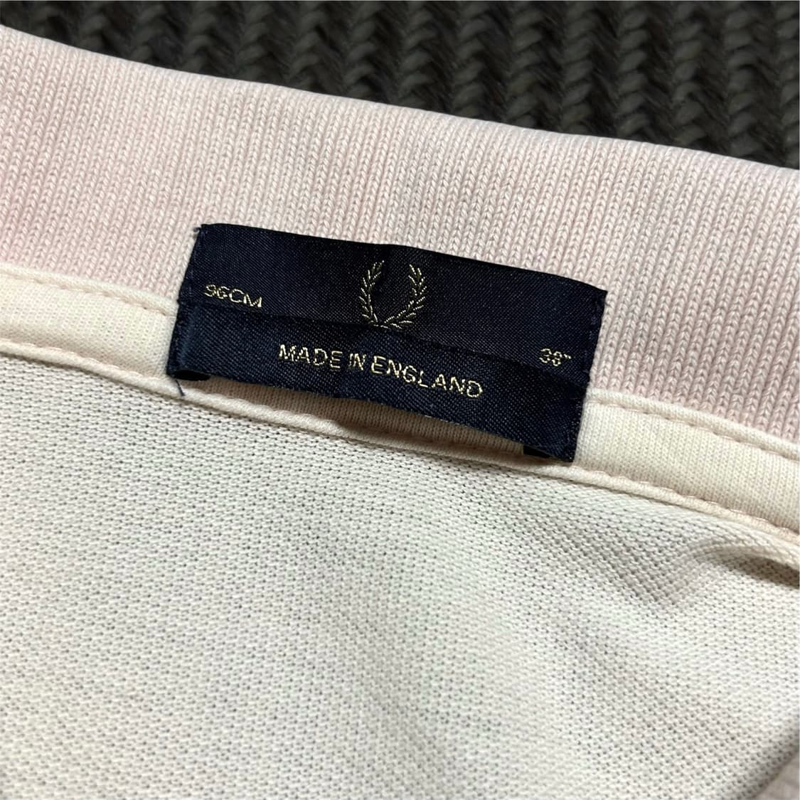 [S] Fredperry 프레드페리 살구색 트윈팁 반팔 카라티 상품이미지5