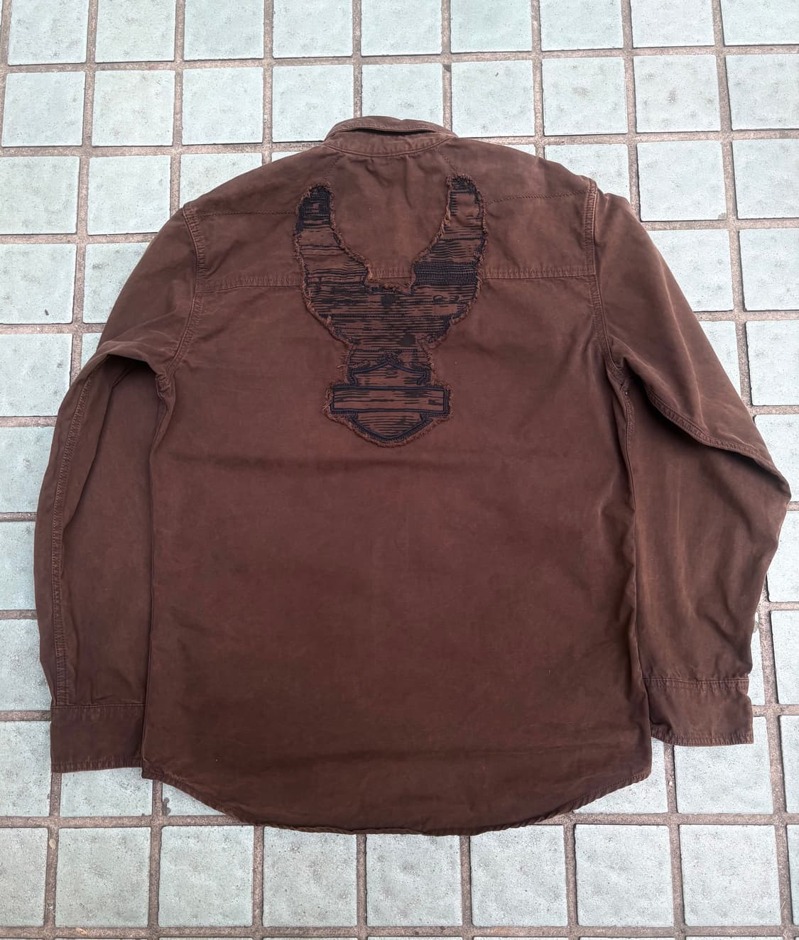 할리데이비슨 헤비 브라운 셔츠 M 상품이미지2