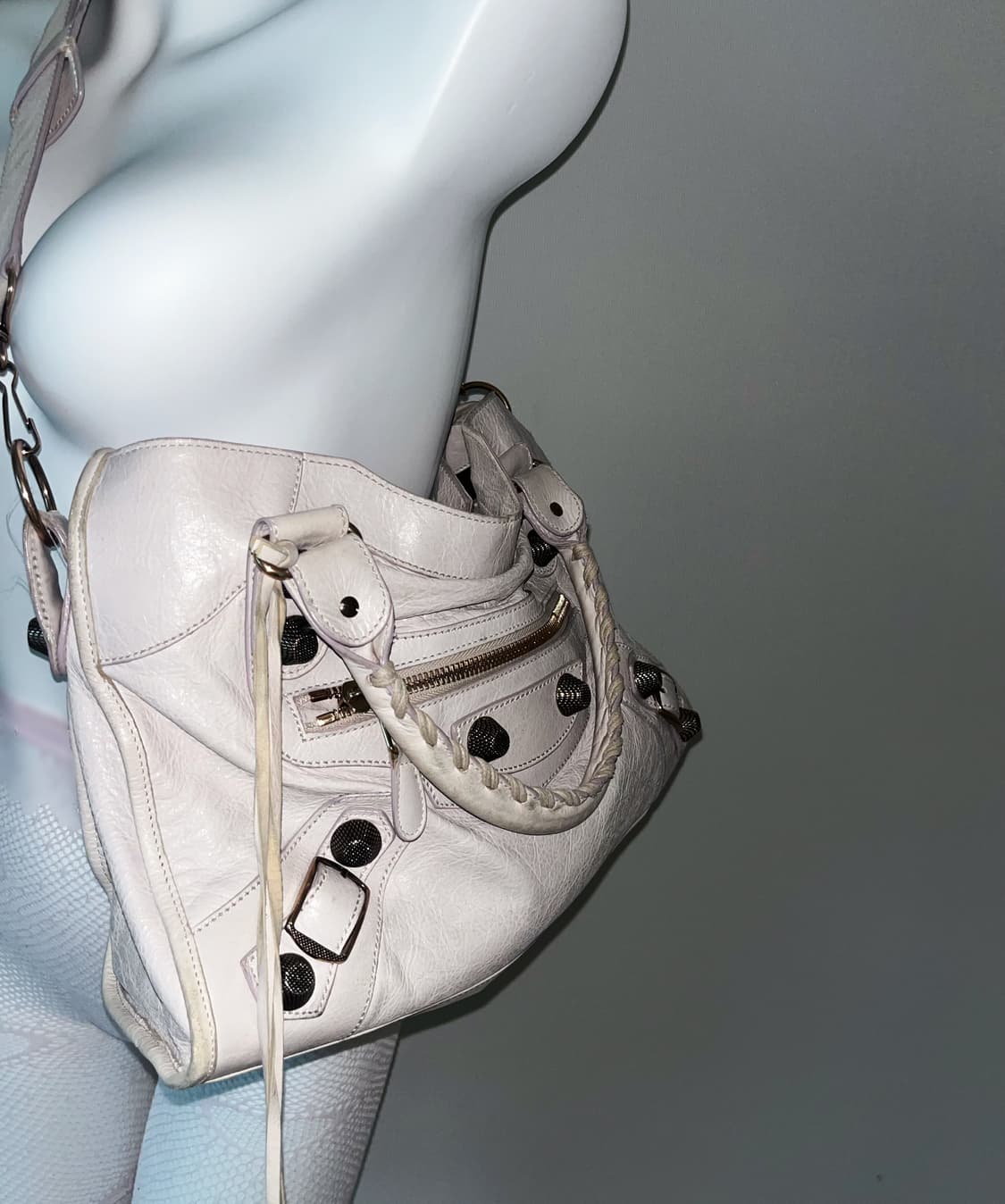 Balenciaga 00’s Vintage 아이보리 모터백 상품이미지4