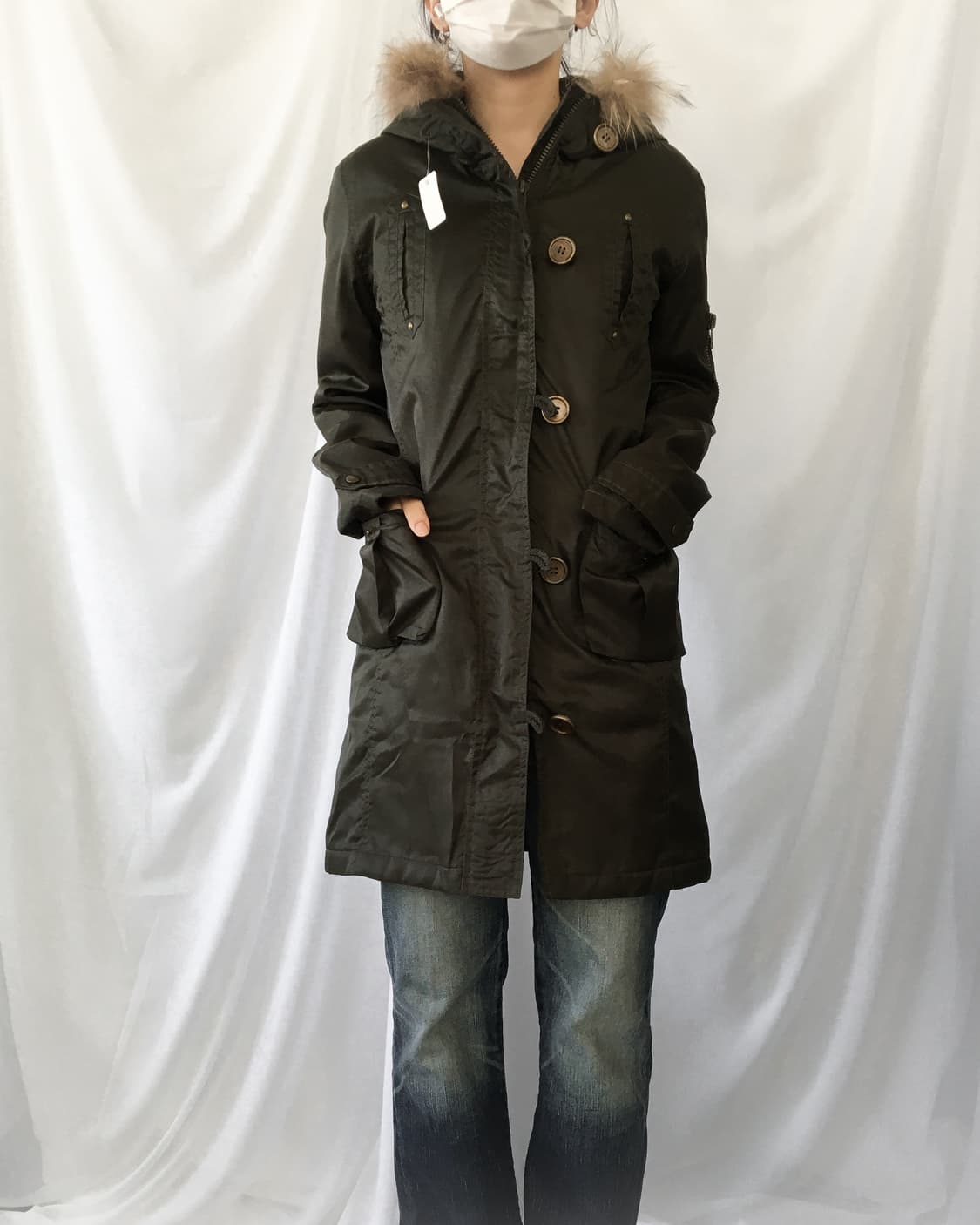 Fake fur hood filed jacket 상품이미지1