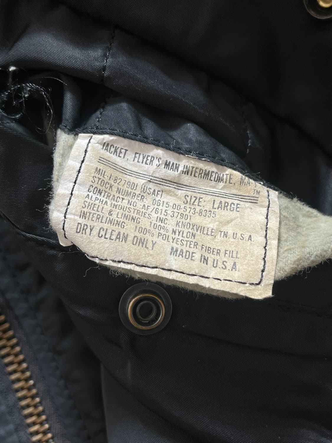 90s USA 알파 MA-1 플라이트 자켓 항공점퍼 상품이미지9