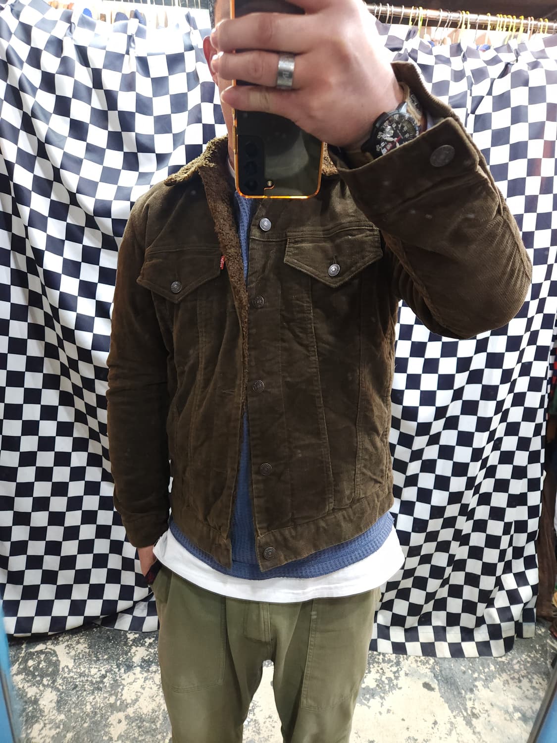 리바이스 00s 코듀로이 쉐르파 양털 트럭커 점퍼
 상품이미지8