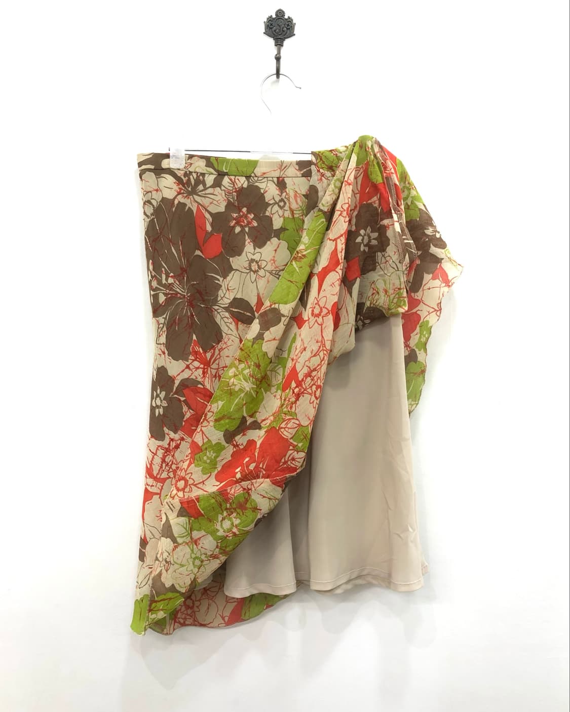 floral print asymmetrical ruffle midi sk 상품이미지4
