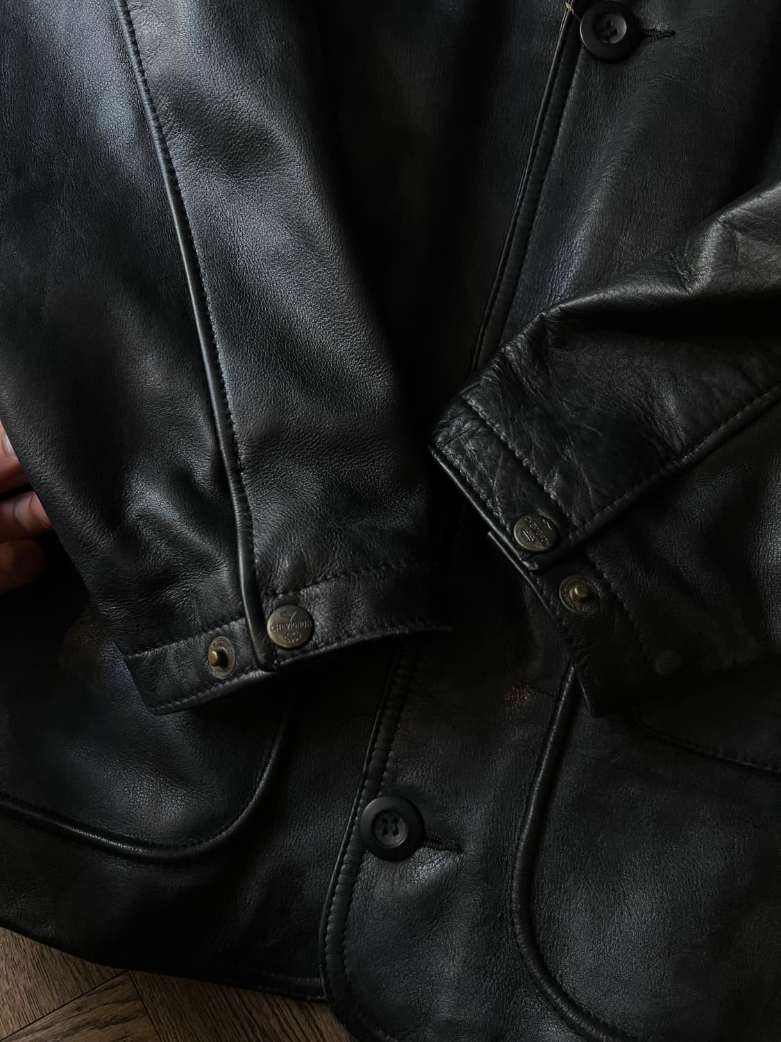 [L]90's USA 빈티지 한국제조 리얼레더 블레이저 자켓 상품이미지5