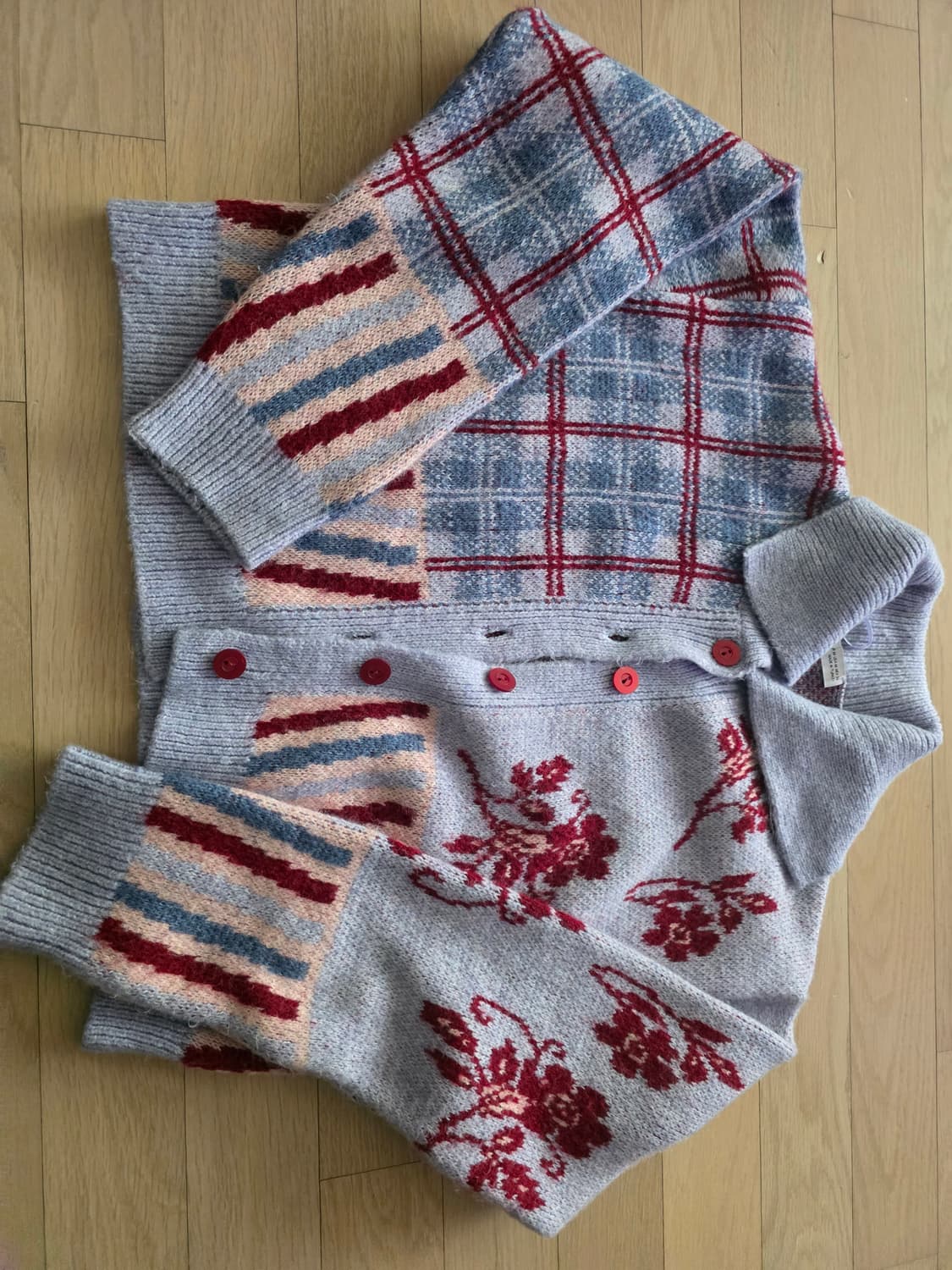 자라 패치워크 자카드 가디건 상품이미지1