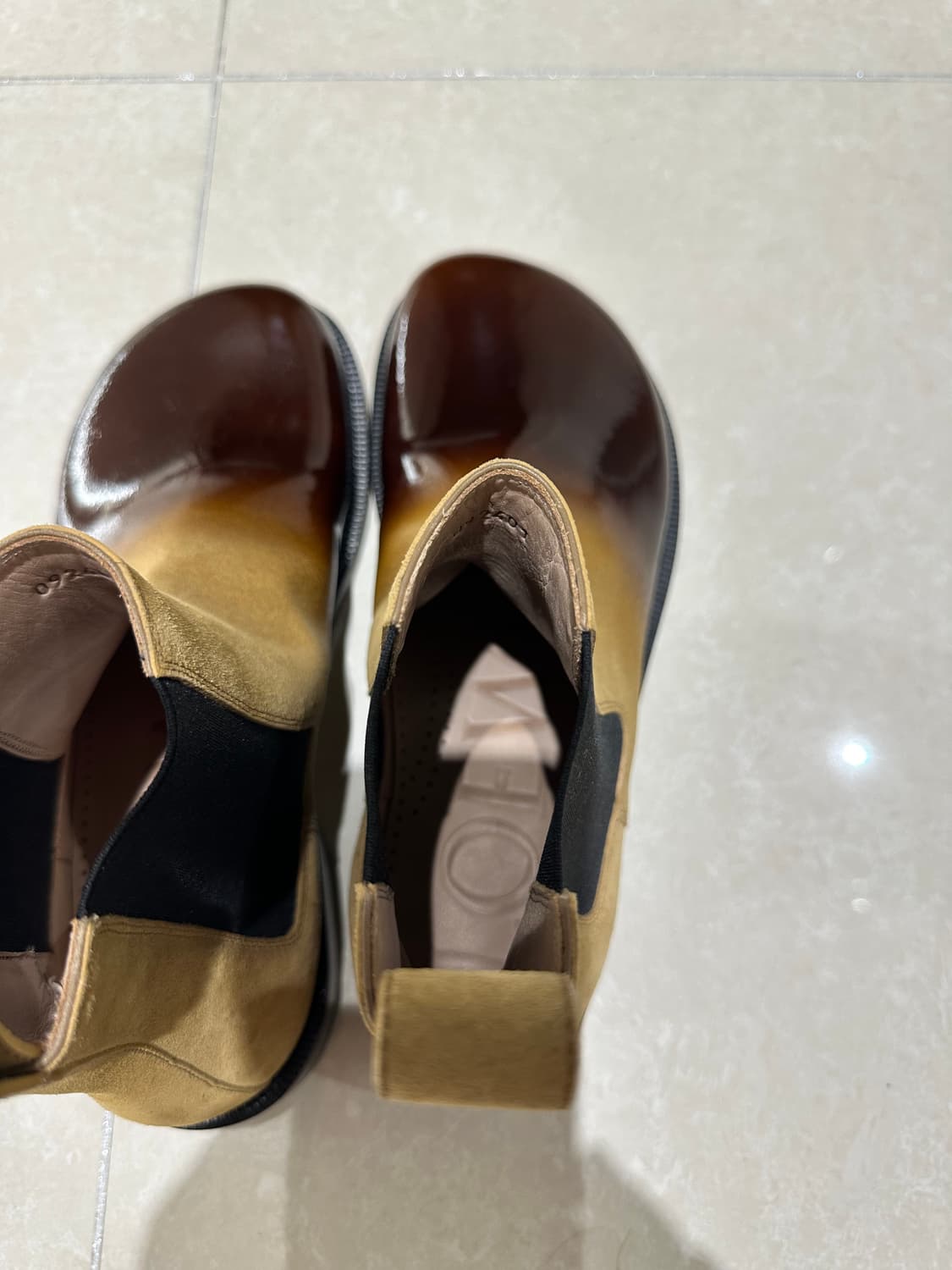 [정품, 새상품/EU 41] 로에베 캄포 첼시부츠 스웨이드 투톤 상품이미지6