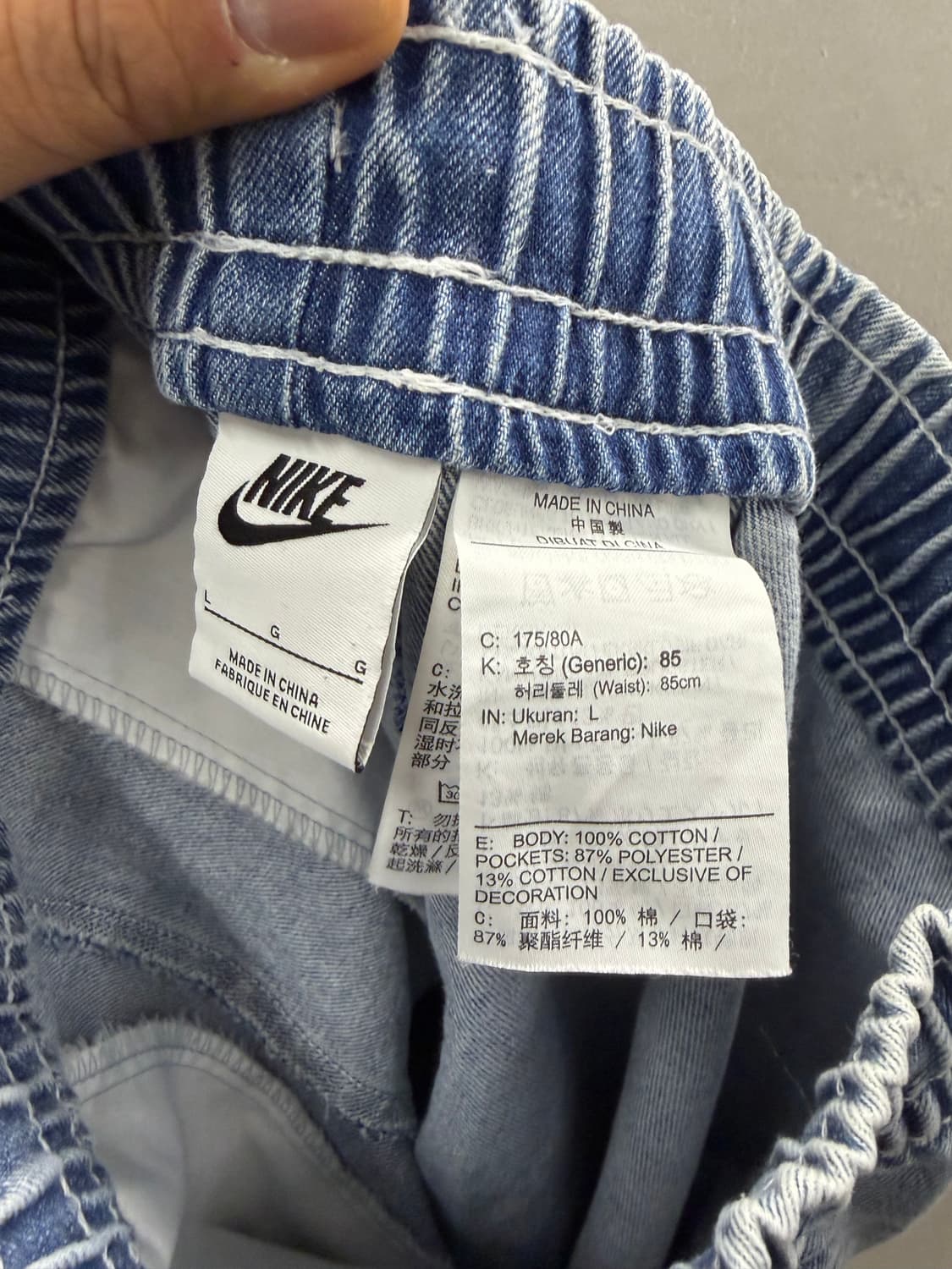 나이키 데님 숏팬츠 L 상품이미지3