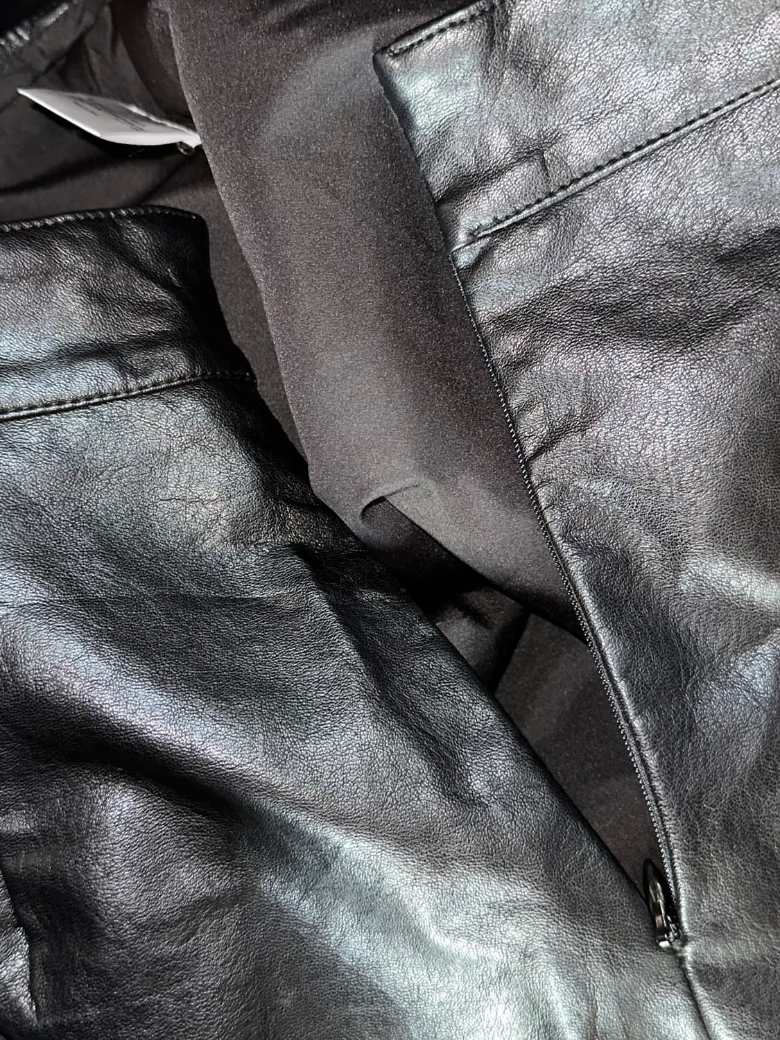 합성 가죽 H라인 언발 스커트 상품이미지6