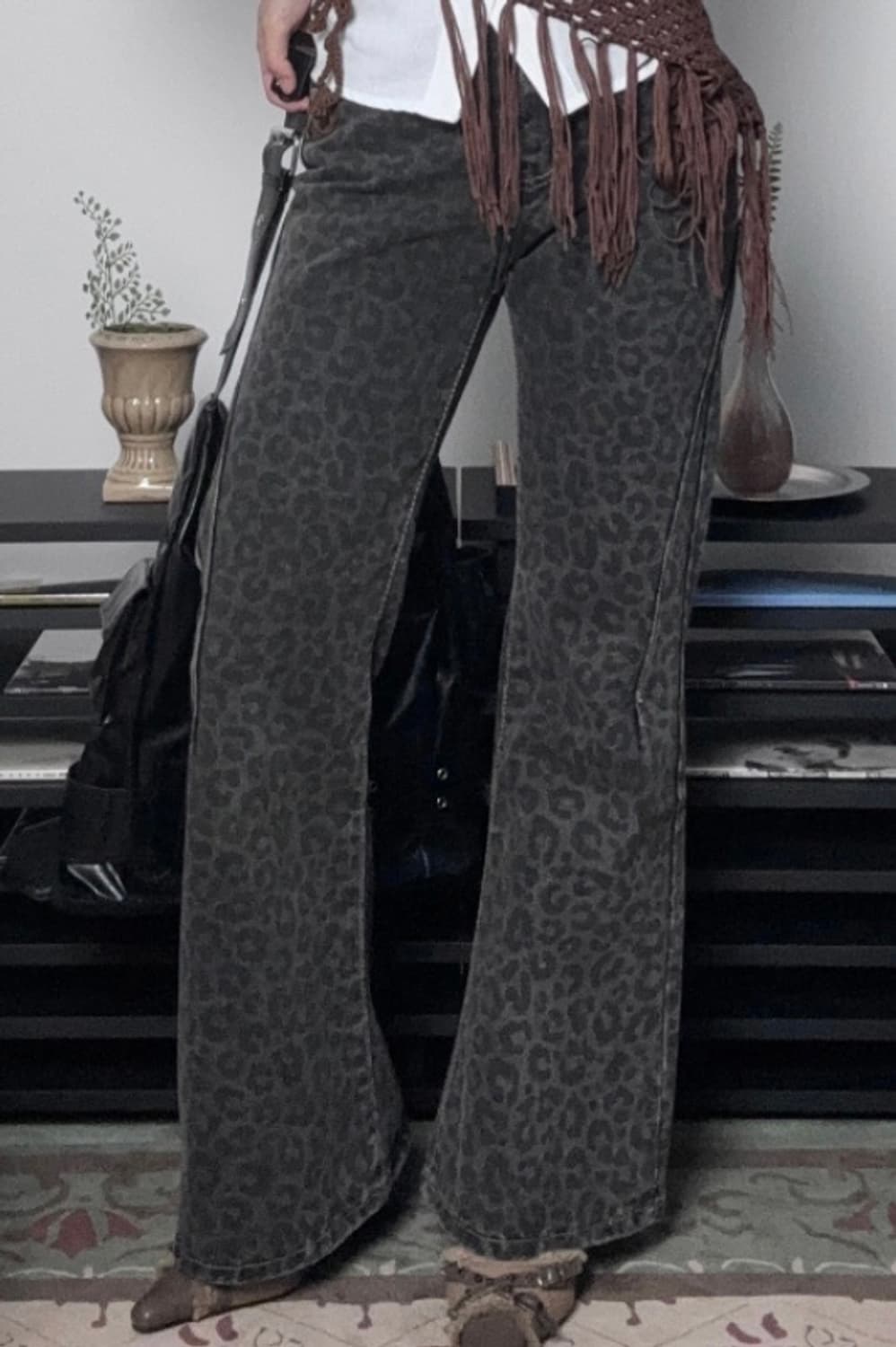 호피 레오파드 부츠컷 팬츠 상품이미지2