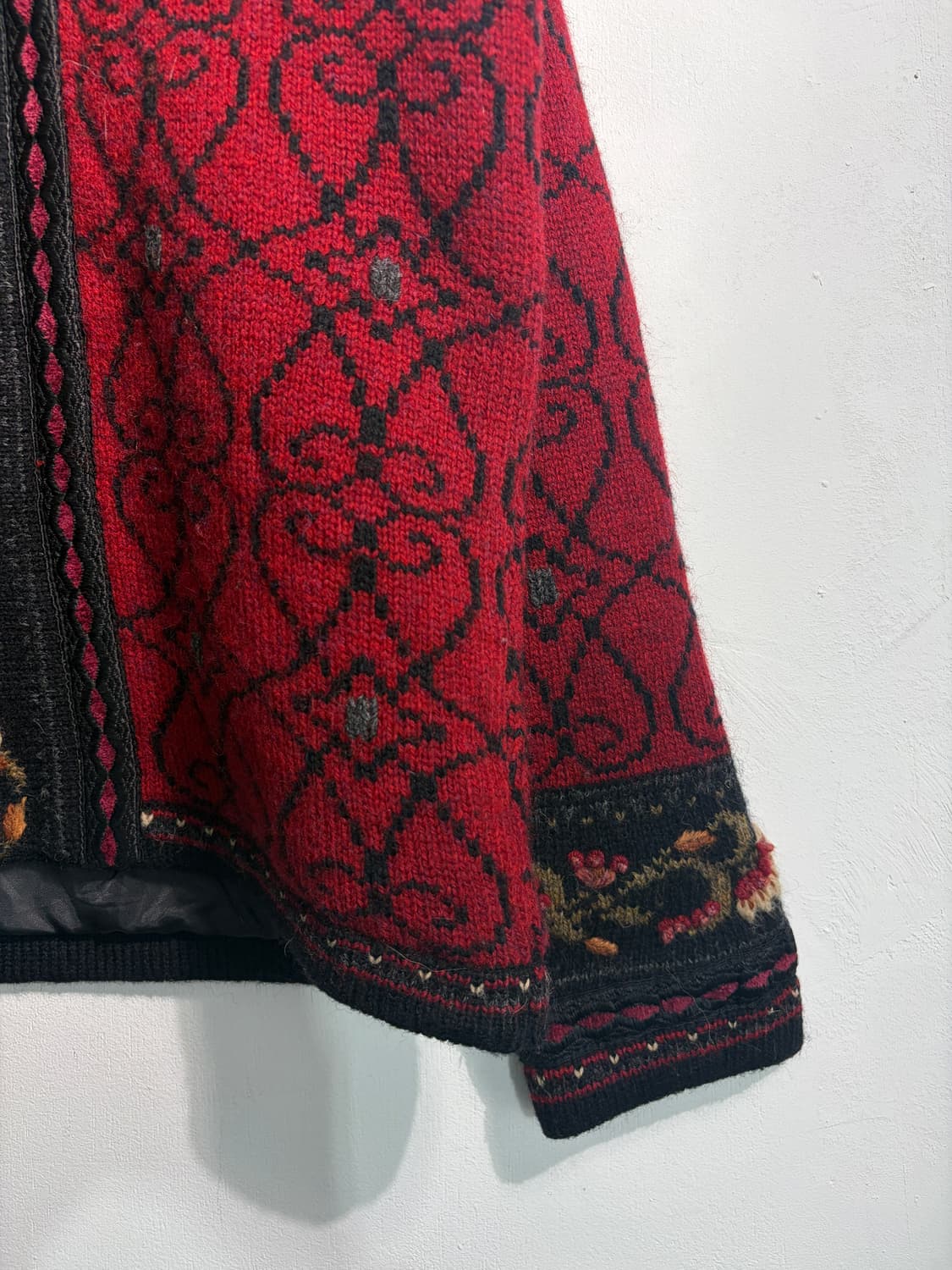 [M] Shetland 울 100% 자수 노르딕 니트 가디건 M 상품이미지6